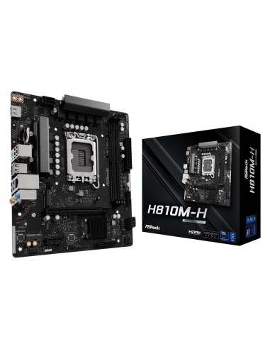 Mainboard, ASROCK, H810M-H, Intel H810, LGA 1851 (Socket V1), micro ATX, RAM DDR5-SDRAM, 2xSlots, 1xNumber of M.2 (M) slots, H8