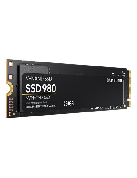 SSD, SAMSUNG, 980, 250GB, M.2, PCIE, NVMe, MLC, Write speed 1300 MBytes/sec, Read speed 2900 MBytes/sec, 2.38mm, TBW 150 TB, MT