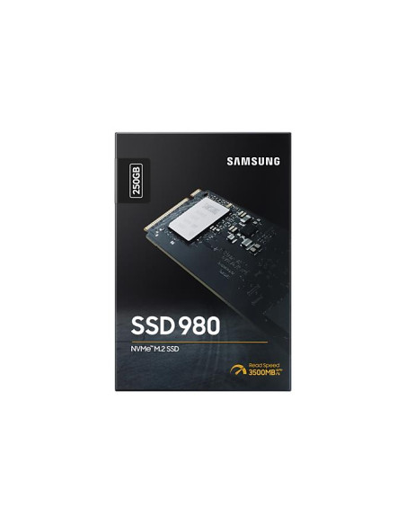 SSD, SAMSUNG, 980, 250GB, M.2, PCIE, NVMe, MLC, Write speed 1300 MBytes/sec, Read speed 2900 MBytes/sec, 2.38mm, TBW 150 TB, MT