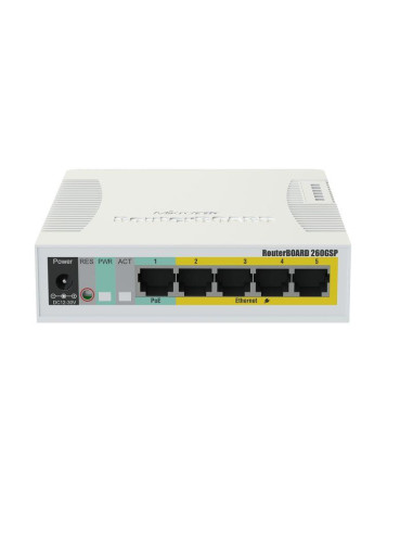 Switch, MIKROTIK, CSS106-1G-4P-1S, 5x10Base-T / 100Base-TX / 1000Base-T, 1xSFP, CSS106-1G-4P-1S