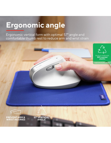 MOUSE USB OPTICAL WRL BAYO II/ERGO WHT 25398 TRUST