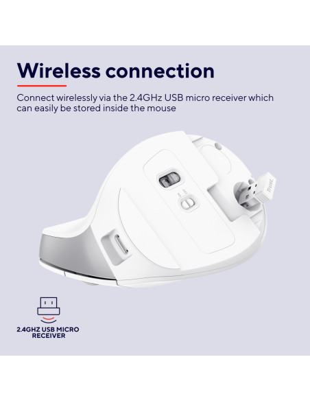 MOUSE USB OPTICAL WRL BAYO II/ERGO WHT 25398 TRUST