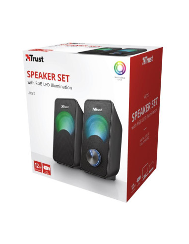 Speaker, TRUST, Arys Compact RGB, Black, 23120
