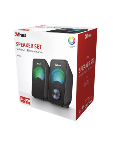 Speaker, TRUST, Arys Compact RGB, Black, 23120