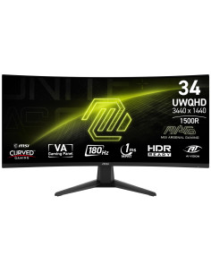 LCD Monitor, MSI, MAG 346CQ, 34", Gaming/Curved, Panel VA, 3440x1440, 16:9, 180 Hz, 1 ms, MAG346CQ