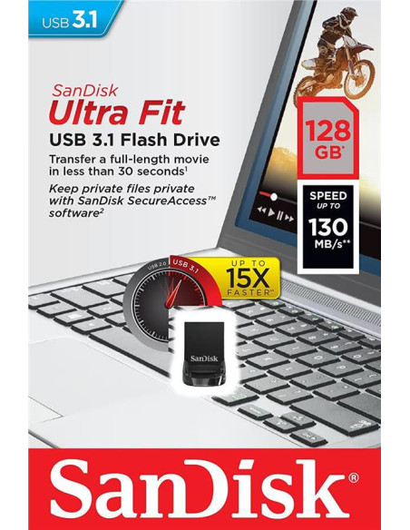 MEMORY DRIVE FLASH USB3.1/128GB SDCZ430-128G-G46 SANDISK