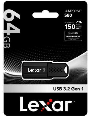 MEMORY DRIVE FLASH USB3.1 64GB/S80 LJDS080064G-BNBNG LEXAR