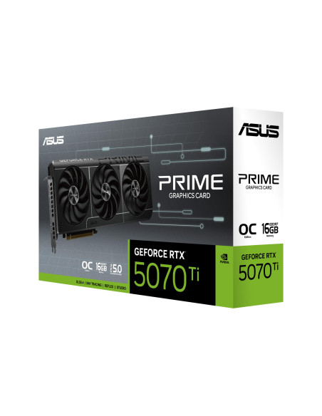 Graphics Card, ASUS, NVIDIA GeForce RTX 5070 Ti, 16 GB, GDDR7, 256 bit, PCIE 5.0 16x, GPU 2527 MHz, Triple slot Fansink, 1xHDMI