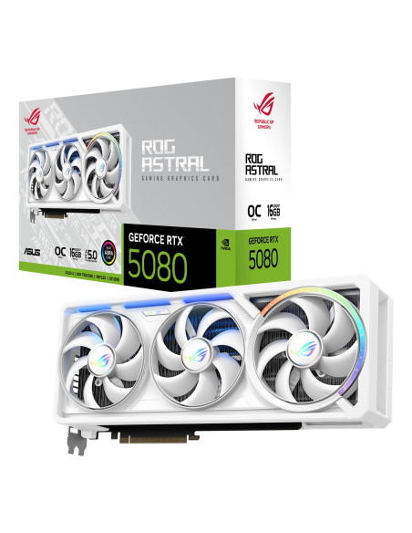 Graphics Card, ASUS, NVIDIA, GeForce RTX 5080, 16 GB, GDDR7, 256 bit, PCI Express 5.0, Active, ROG-ASTRAL-RTX5080O16G-WH