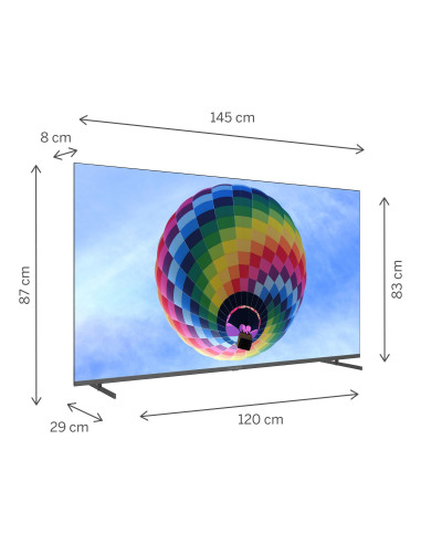 TV Set, THOMSON, 65", 4K/Smart, QLED, 3840x2160, Wireless LAN, Bluetooth, Google TV, Dark Grey, 65QG4S14