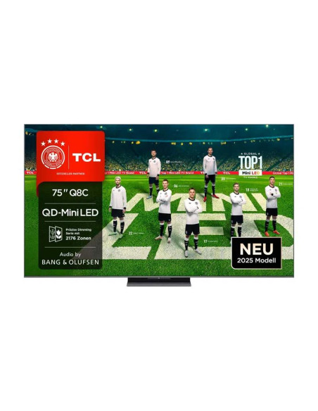 TV Set, TCL, 75 ", 4K Ultra HD, 3840 x 2160 pixels, Flat, 16:9, LCD, 75Q8C