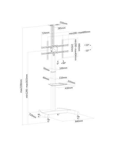TV SET ACC FLOOR STAND BLACK/37-70" PLASMA-M1900E NEOMOUNTS