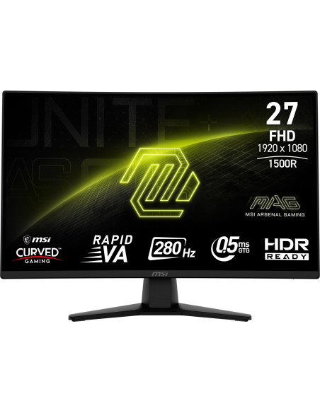 LCD Monitor, MSI, MAG 274CXF, 27", Gaming/Curved, Tilt, Matte, Panel VA, 1920x1080, 16:9, 280 Hz, 0.5 ms, Colour Black, MAG274C