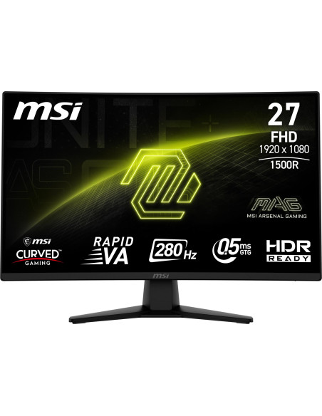 LCD Monitor, MSI, MAG 274CXF, 27", Gaming/Curved, Tilt, Matte, Panel VA, 1920x1080, 16:9, 280 Hz, 0.5 ms, Colour Black, MAG274C