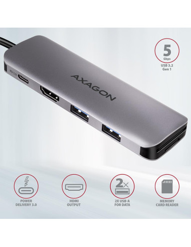 I/O HUB USB3.2 5IN1/0.2M HMC-5 AXAGON