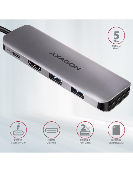 I/O HUB USB3.2 5IN1/0.2M HMC-5 AXAGON