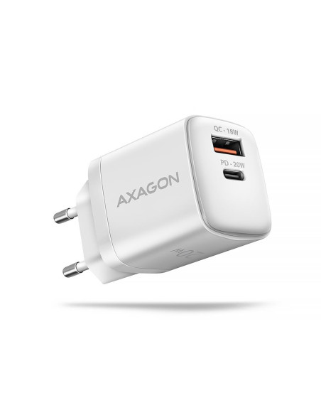 MOBILE CHARGER WALL USB 20W/2PORT WHITE ACU-PQ20W AXAGON