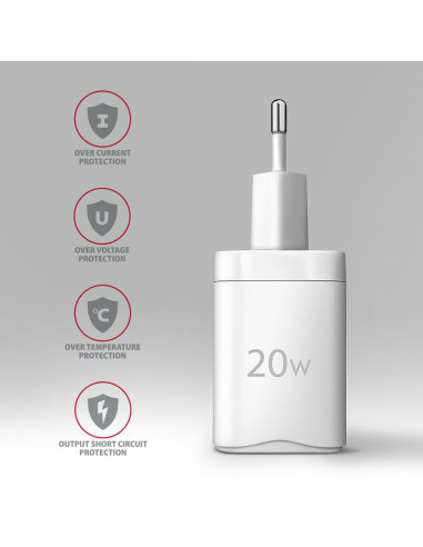 MOBILE CHARGER WALL USB 20W/2PORT WHITE ACU-PQ20W AXAGON