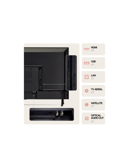 TV Set, LG, 32", Smart/FHD, 1920x1080, Wireless LAN, Bluetooth, webOS, 32LR60006LA