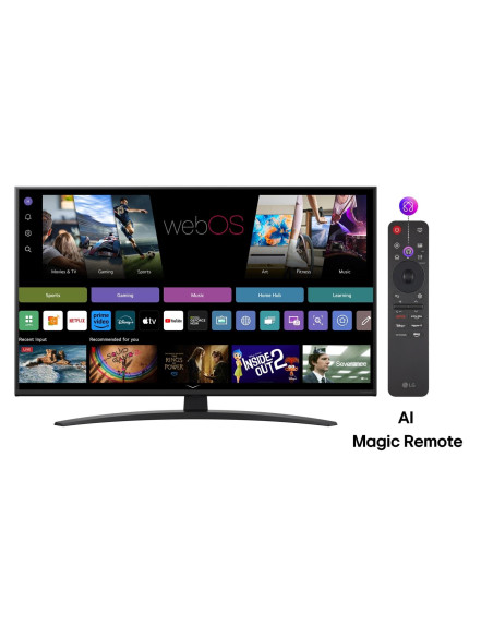 TV Set, LG, 43", 4K/Smart, 3840x2160, Wireless LAN, Bluetooth, webOS, Black, 43NANO81A3A