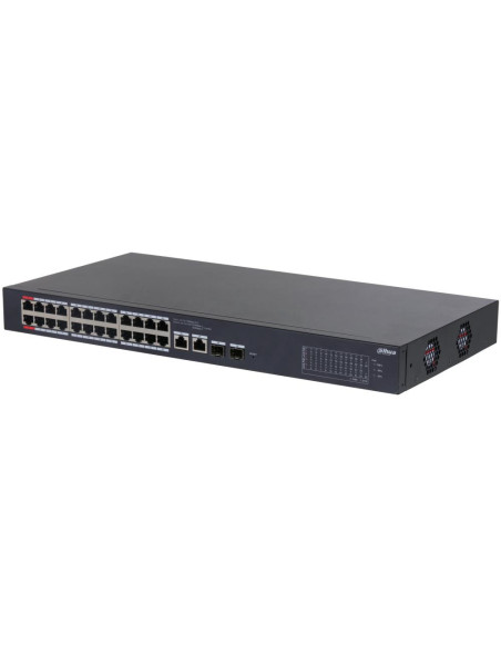 Switch, DAHUA, CS4226-24ET-240, Desktop/pedestal, Rack 1U, 24x10Base-T / 100Base-TX, 2x10/100/1000BASE-T/SFP combo, 2, 26, PoE 
