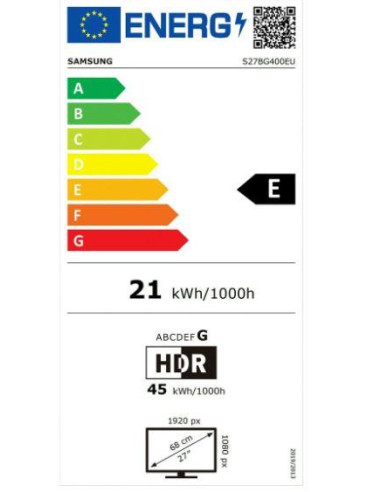 LCD Monitor, SAMSUNG, S27BG400EU, 27", Gaming, Panel IPS, 1920x1080, 16:9, 240Hz, 1 ms, Swivel, Pivot, Height adjustable, Tilt,