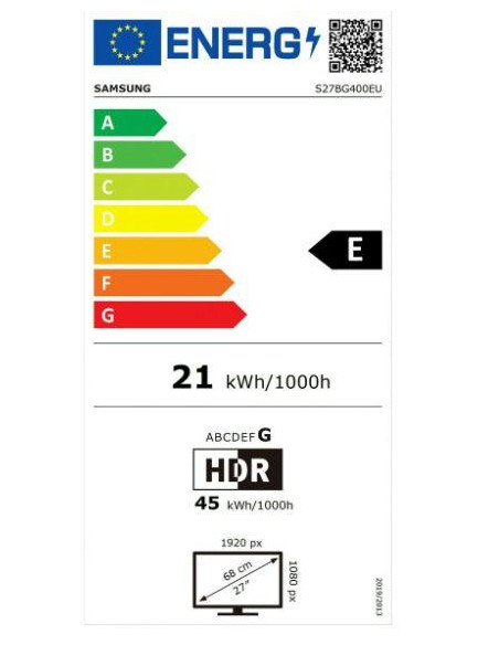 LCD Monitor, SAMSUNG, S27BG400EU, 27", Gaming, Panel IPS, 1920x1080, 16:9, 240Hz, 1 ms, Swivel, Pivot, Height adjustable, Tilt,