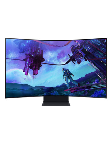 LCD Monitor, SAMSUNG, 55", Gaming/Curved, Panel VA, 3840x2160, 16:9, 165Hz, Matte, 1 ms, Speakers, Pivot, Height adjustable, Ti