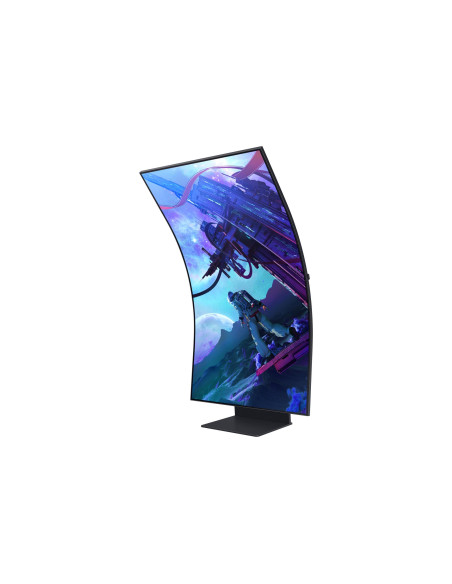 LCD Monitor, SAMSUNG, 55", Gaming/Curved, Panel VA, 3840x2160, 16:9, 165Hz, Matte, 1 ms, Speakers, Pivot, Height adjustable, Ti