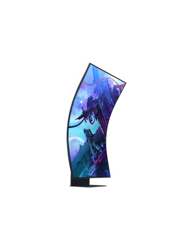 LCD Monitor, SAMSUNG, 55", Gaming/Curved, Panel VA, 3840x2160, 16:9, 165Hz, Matte, 1 ms, Speakers, Pivot, Height adjustable, Ti