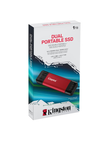 External SSD, KINGSTON, 1TB, 3D NAND, Write speed 950 MBytes/sec, Read speed 1050 MBytes/sec, SPSD/1TB