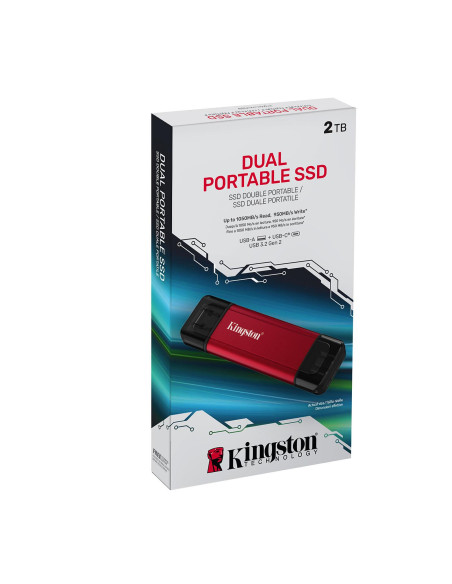 External SSD, KINGSTON, 2TB, 3D NAND, Write speed 950 MBytes/sec, Read speed 1050 MBytes/sec, SPSD/2TB