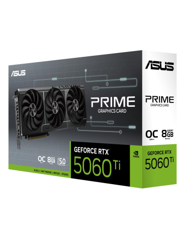 Graphics Card, ASUS, NVIDIA GeForce RTX 5060 Ti, 8 GB, GDDR7, 128 bit, PCIE 5.0 16x, Triple slot Fansink, 1xHDMI, 3xDisplayPort