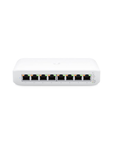Switch, UBIQUITI, Lite 8 PoE, Type L2, Desktop/pedestal, 8x10Base-T / 100Base-TX / 1000Base-T, PoE+ ports 4, USW-LITE-8-POE