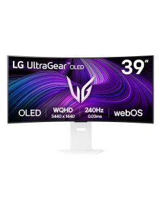 Monitor, LG, 39GX90SA-W, 39", Gaming/Curved/21 : 9, Swivel, Height adjustable, Tilt, Matte, Panel OLED, 3440x1440, 21:9, 240Hz,