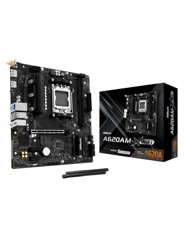 Mainboard, ASROCK, AMD A620, Socket AM5, micro ATX, RAM DDR5-SDRAM, 2xSlots, Wi-Fi Yes, Bluetooth Yes, 1xNumber of M.2 (M) slot