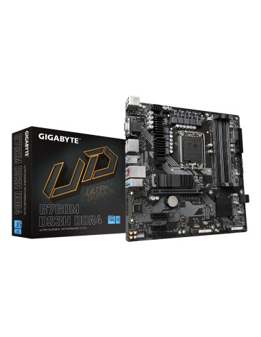 Mainboard, GIGABYTE, Intel B760 Express, LGA1700, Micro-ATX, Memory DDR4, Memory slots 4, 2xPCI-Express 3.0 1x, 1xPCI-Express 4