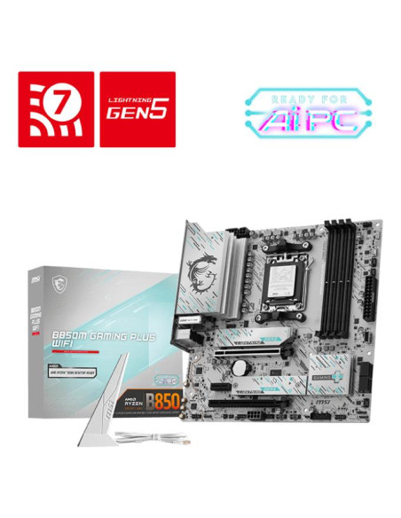 Mainboard, MSI, AMD B850, SAM5, Micro-ATX, Memory DDR5, Memory slots 4, B850MGAMINGPLUSWIFI