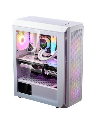 Case, ADATA, VALOR AIR PLUS MID, MidiTower, Case product features Transparent panel, ATX, MicroATX, MiniITX, Colour White, VALO
