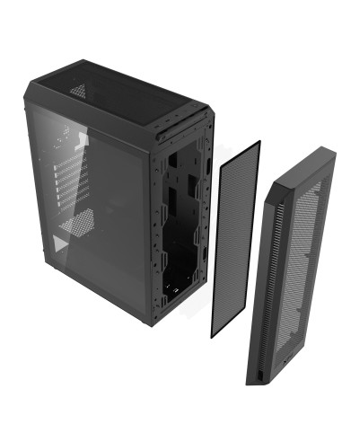 Case, ADATA, VALOR AIR PLUS MID, MidiTower, Case product features Transparent panel, ATX, MicroATX, MiniITX, Colour Black, VALO