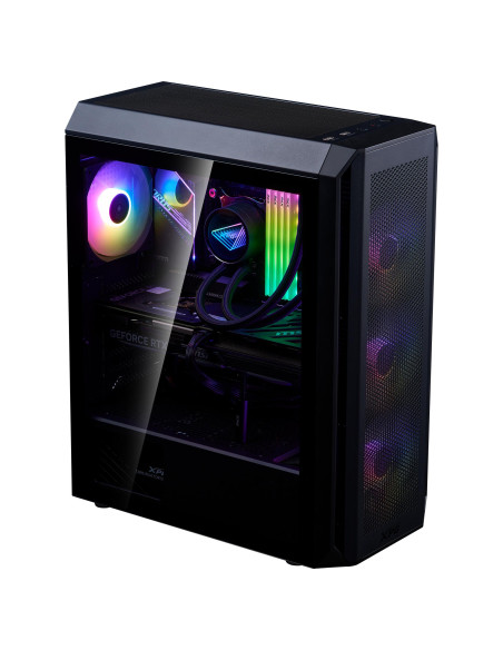 Case, ADATA, VALOR AIR PLUS MID, MidiTower, Case product features Transparent panel, ATX, MicroATX, MiniITX, Colour Black, VALO