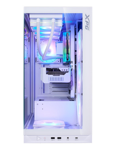 Case, ADATA, INVADER X BTF, MidiTower, Case product features Transparent panel, ATX, MicroATX, MiniITX, Colour White, INVADERXB