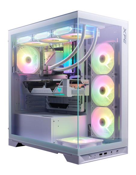 Case, ADATA, INVADER X BTF, MidiTower, Case product features Transparent panel, ATX, MicroATX, MiniITX, Colour White, INVADERXB