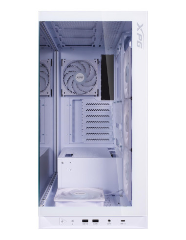 Case, ADATA, INVADER X BTF, MidiTower, Case product features Transparent panel, ATX, MicroATX, MiniITX, Colour White, INVADERXB