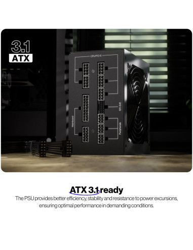 Power Supply, ENDORFY, SUPREMO FM6, 850 Watts, Efficiency 80 PLUS GOLD, MTBF 100000 hours, EY7A012