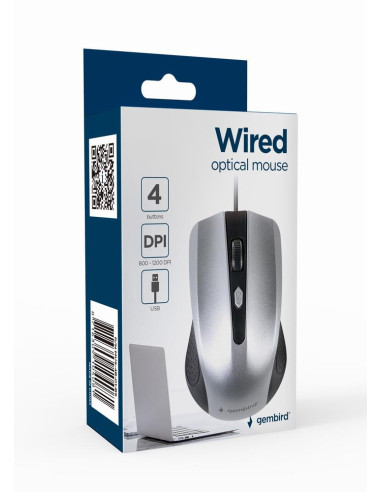 MOUSE USB OPTICAL BLACK/SILVER/MUS-4B-01-BS GEMBIRD
