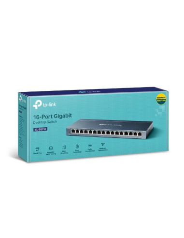 Switch, TP-LINK, Desktop/pedestal, 16x10Base-T / 100Base-TX / 1000Base-T, TL-SG116