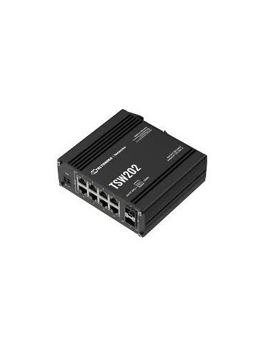 Switch, TELTONIKA, TSW202, Type L2, 2xSFP, 8xRJ45, PoE+ ports 8, 240 Watts, TSW202