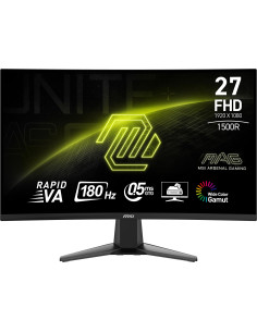 LCD Monitor, MSI, MAG 27C6F, 27", Gaming/Curved, Panel VA, 1920x1080, 16:9, 180Hz, 0.5 ms, MAG27C6F