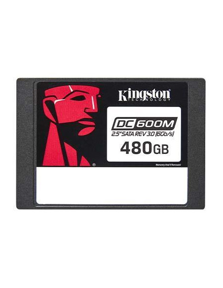 SSD, KINGSTON, DC600M, 480 GB, 876xTBW rating, MTBF 2000000 h, Read speed 560 MB/s, Write speed 470 MB/s, Serial ATA III, 2.5",